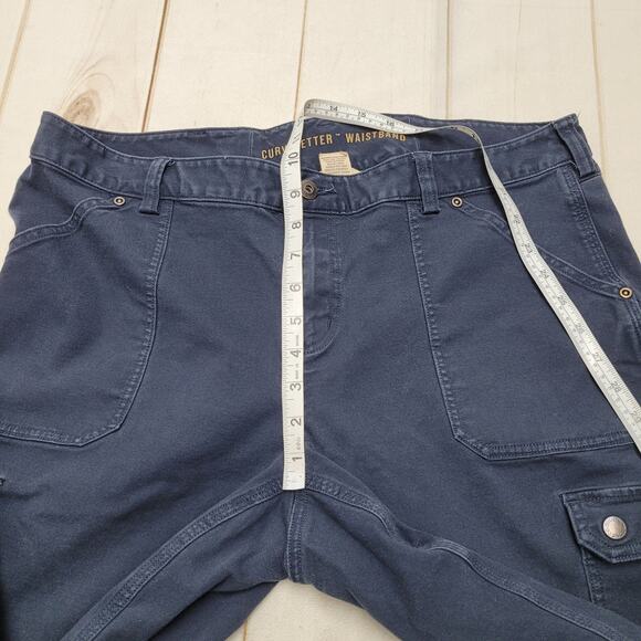 Duluth Trading curvesetter waistband utility carpenter work pants blue short - Picture 4 of 7